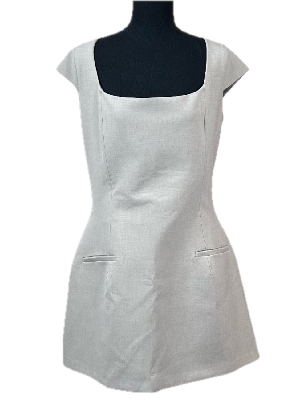 Zara Beige Square Neck Structural Short Dress Size XXL